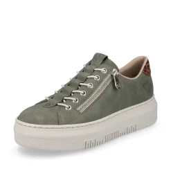 Outlet Women'S Sneaker Low Olive Green Ladies Sneakers