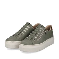 Outlet Women'S Sneaker Low Olive Green Ladies Sneakers