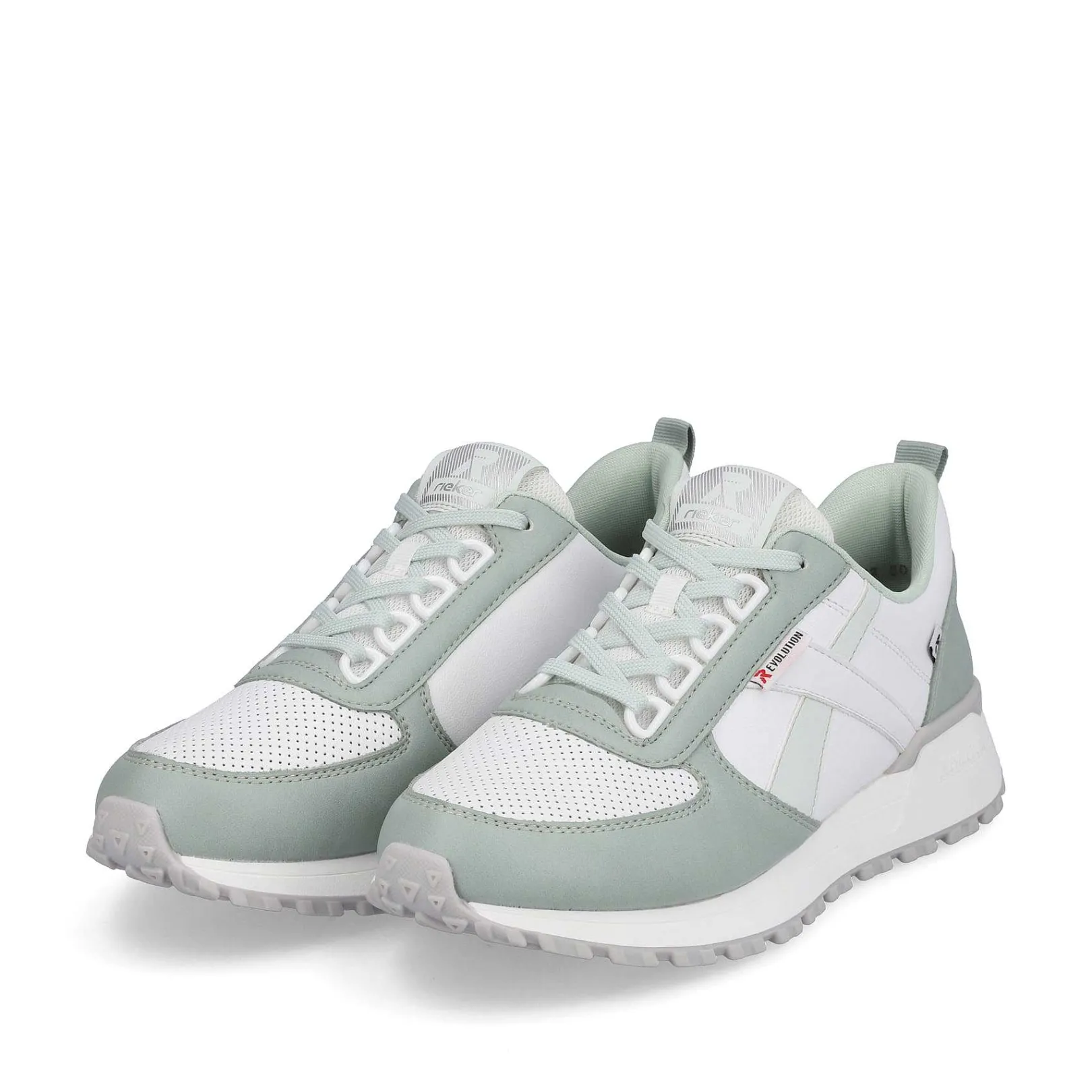 Outlet Women'S Sneaker Low Mint-Green Swan-White Ladies Colorful Styles