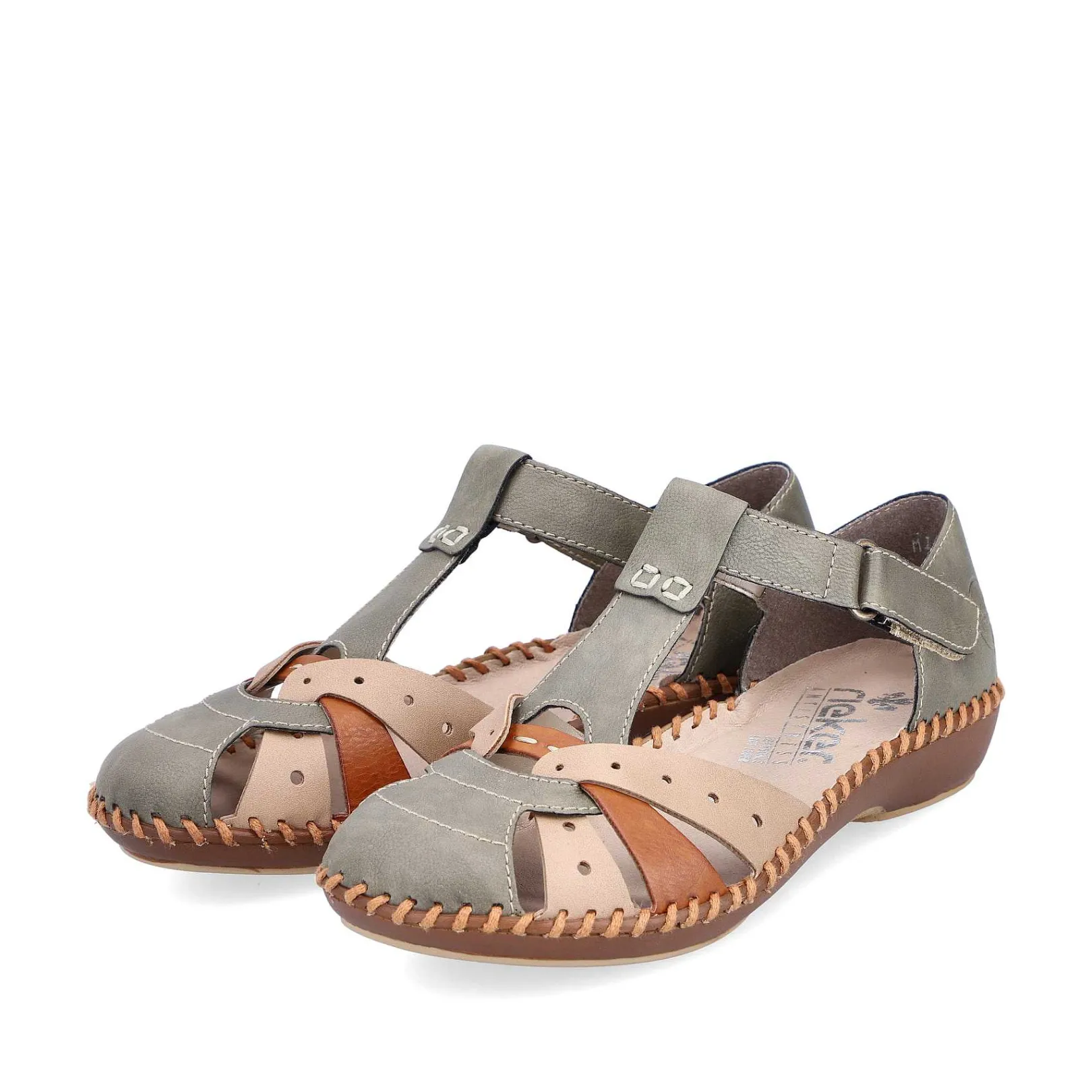 Discount Women'S Strappy Sandals Mint Green-Beige Ladies Sandals & Sandals