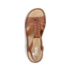 Outlet Women'S Strappy Sandals Caramel Brown Ladies Sandals & Sandals