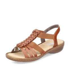 Outlet Women'S Strappy Sandals Caramel Brown Ladies Sandals & Sandals