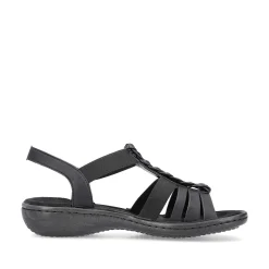 Clearance Women'S Strappy Sandals Asphalt Black Ladies Sandals & Sandals