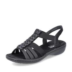 Clearance Women'S Strappy Sandals Asphalt Black Ladies Sandals & Sandals