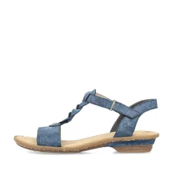 New Women'S Strappy Sandals Pacific Blue Ladies Heeled Shoes