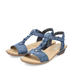New Women'S Strappy Sandals Pacific Blue Ladies Heeled Shoes