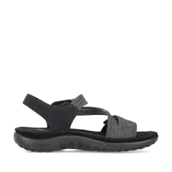 New Women'S Strappy Sandals Asphalt Black Ladies Vegan