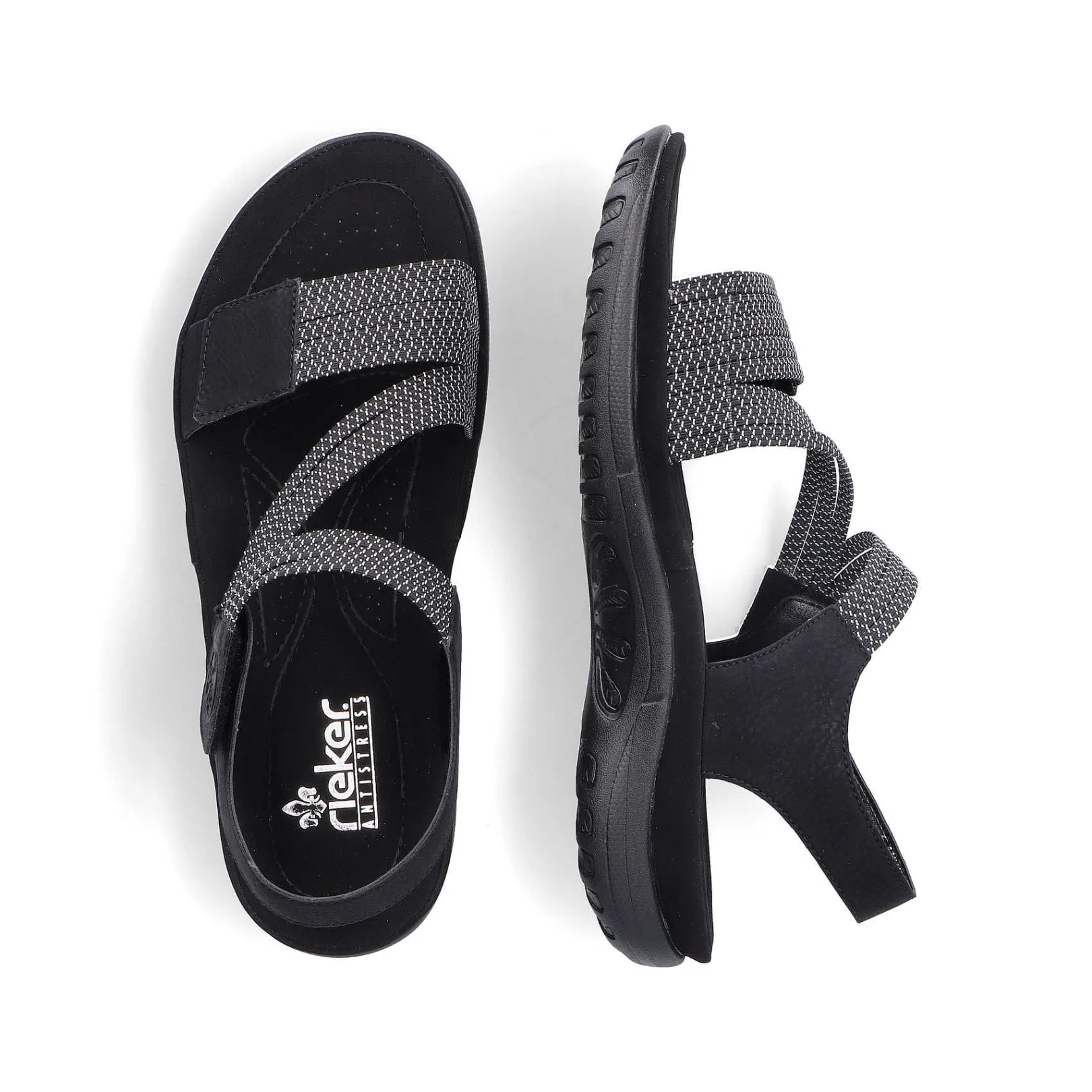 New Women'S Strappy Sandals Asphalt Black Ladies Vegan