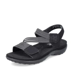 New Women'S Strappy Sandals Asphalt Black Ladies Vegan