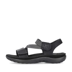 New Women'S Strappy Sandals Asphalt Black Ladies Vegan