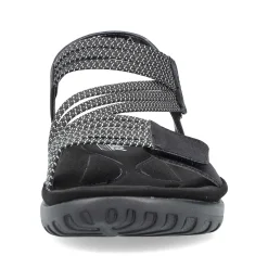 New Women'S Strappy Sandals Asphalt Black Ladies Vegan