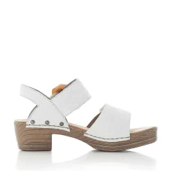 Discount Women'S Strappy Sandals Pearl White Ladies Heeled Shoes