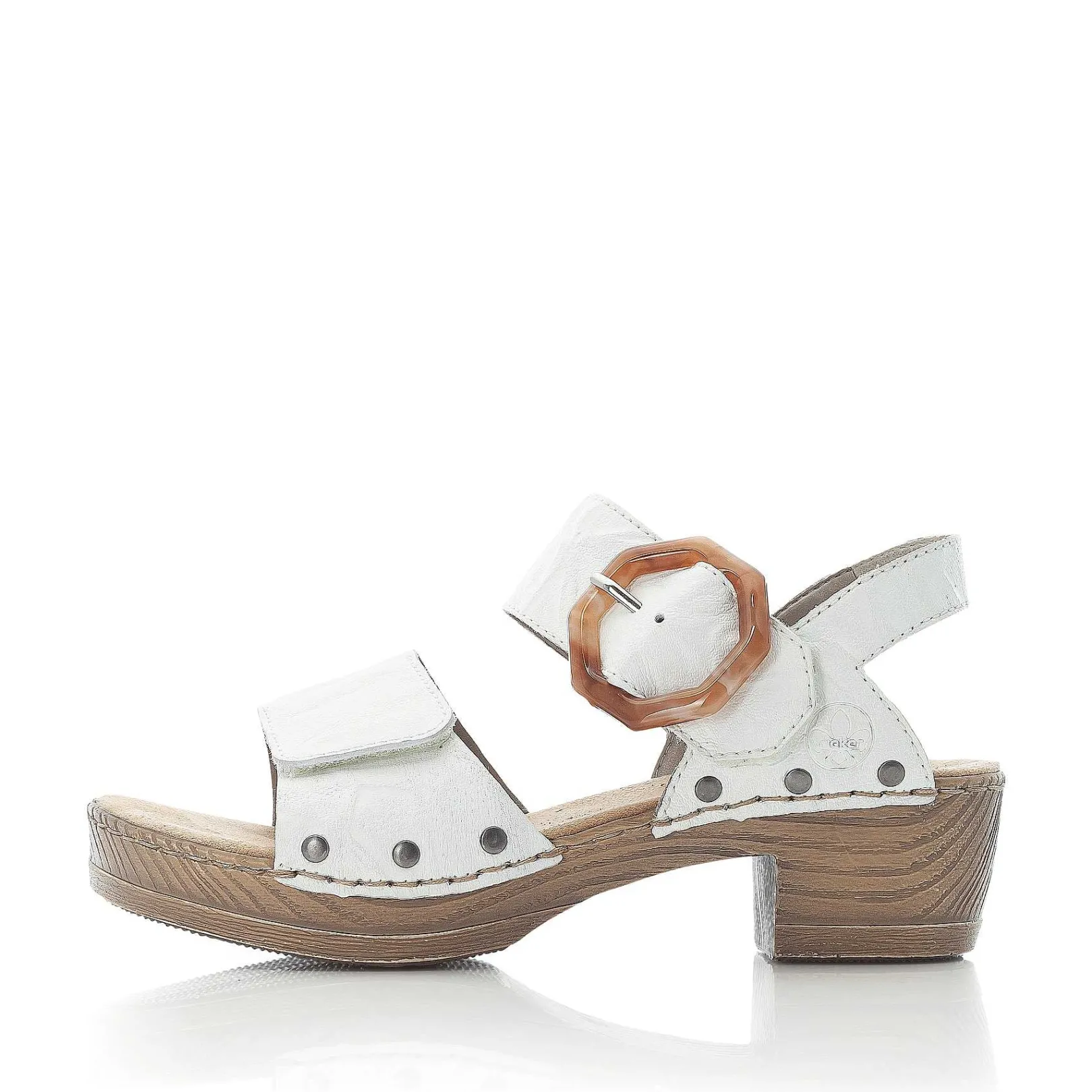 Discount Women'S Strappy Sandals Pearl White Ladies Heeled Shoes