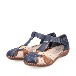 Women'S Strappy Sandals Navy Blue-Beige Ladies Sandals & Sandals