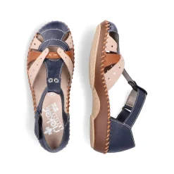 Women'S Strappy Sandals Navy Blue-Beige Ladies Sandals & Sandals