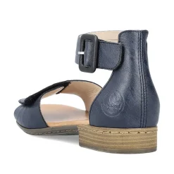 Outlet Women'S Strappy Sandals Azure Blue Ladies Heeled Shoes