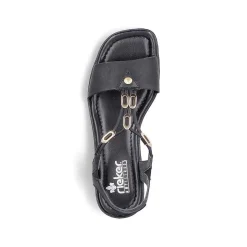 Hot Women'S Strappy Sandals Asphalt Black Ladies Heeled Shoes