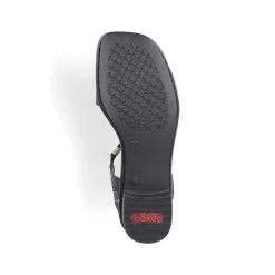 Hot Women'S Strappy Sandals Asphalt Black Ladies Heeled Shoes