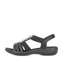 Sale Women'S Strappy Sandals Asphalt Black Ladies Sandals & Sandals