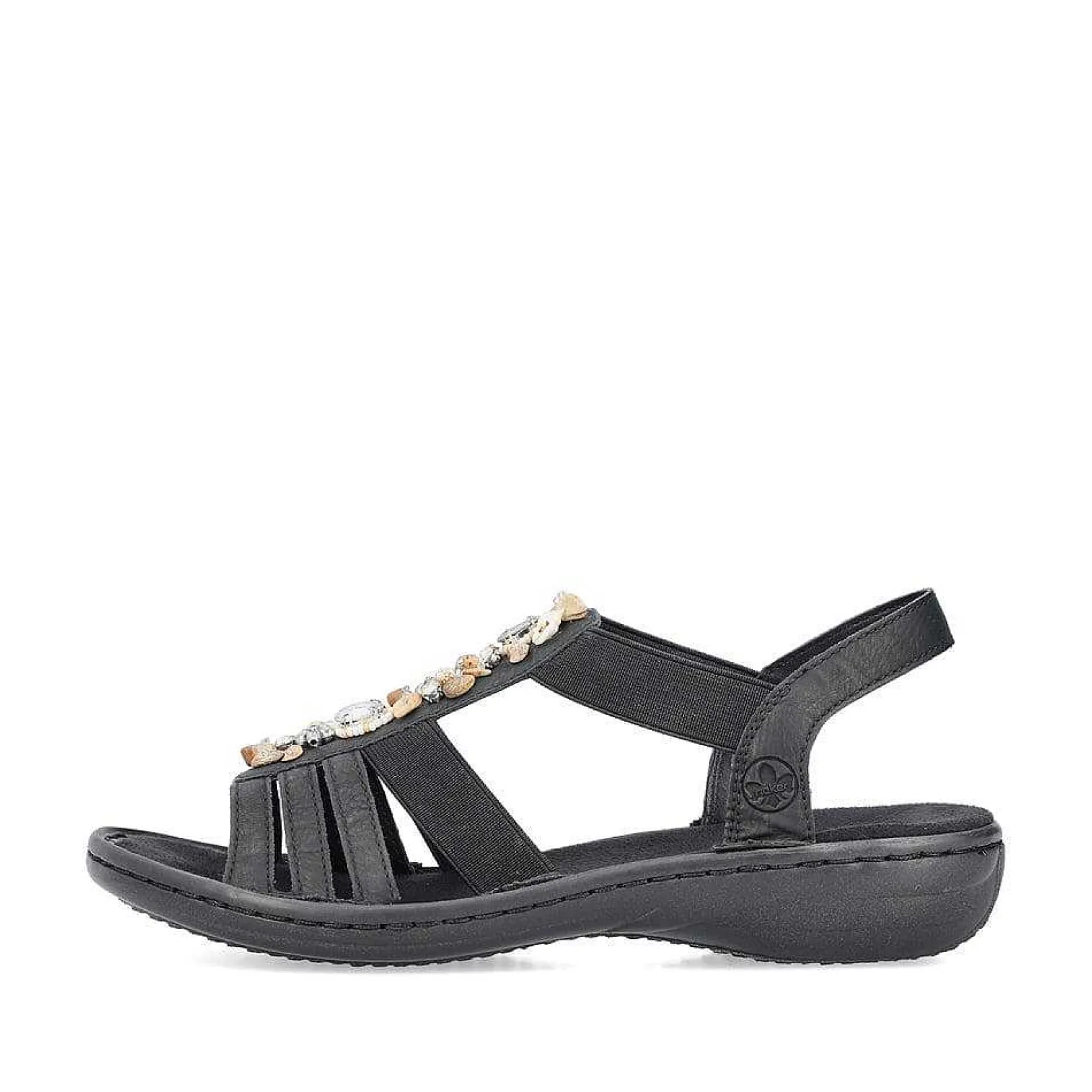 Sale Women'S Strappy Sandals Asphalt Black Ladies Sandals & Sandals