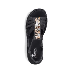 Sale Women'S Strappy Sandals Asphalt Black Ladies Sandals & Sandals