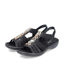 Sale Women'S Strappy Sandals Asphalt Black Ladies Sandals & Sandals