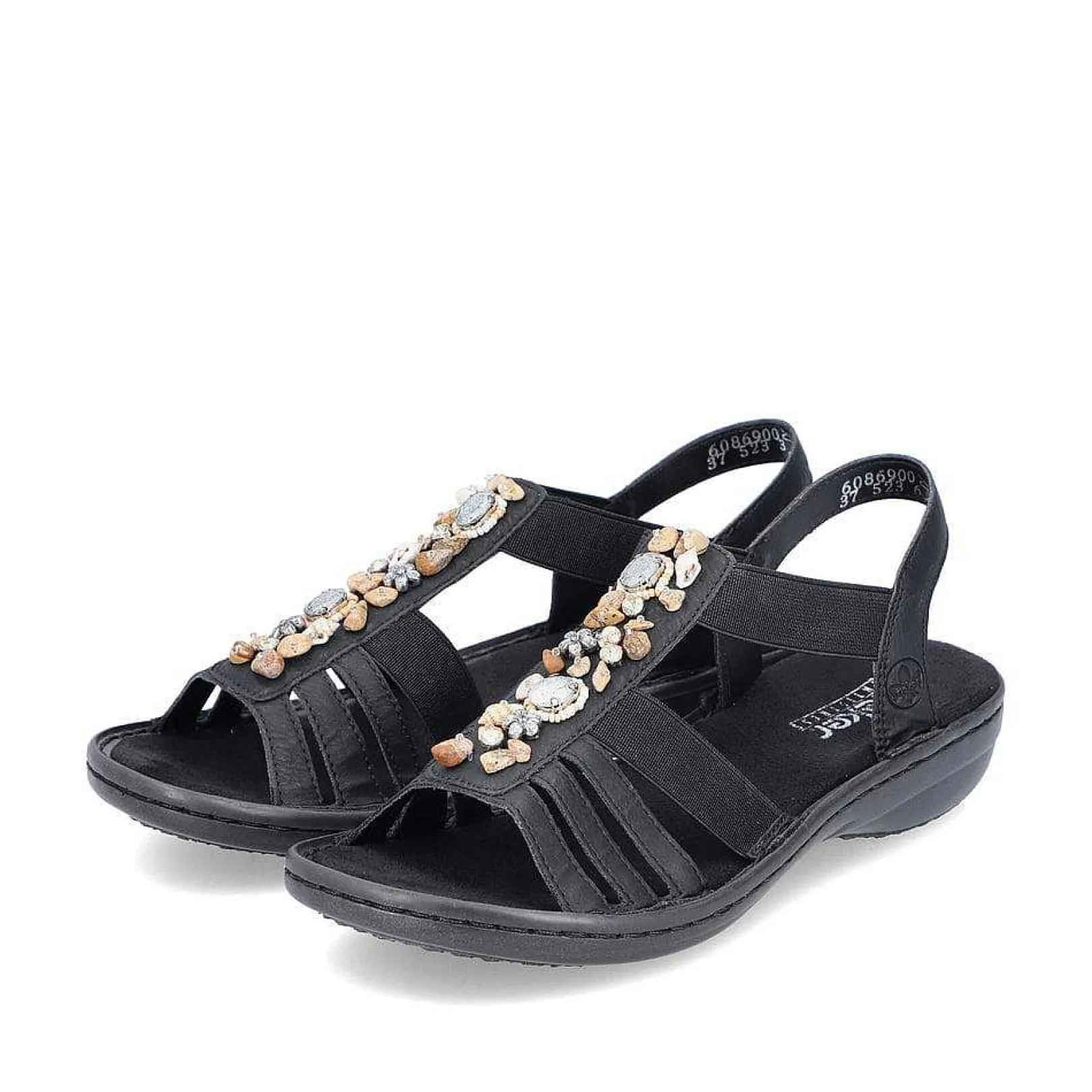 Sale Women'S Strappy Sandals Asphalt Black Ladies Sandals & Sandals