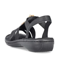 Sale Women'S Strappy Sandals Asphalt Black Ladies Sandals & Sandals