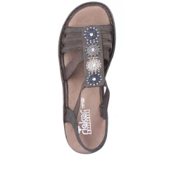 Women'S Strappy Sandals Black Gray Ladies Sandals & Sandals
