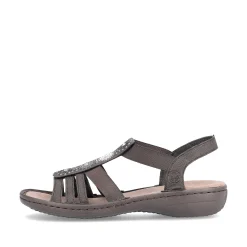 Women'S Strappy Sandals Black Gray Ladies Sandals & Sandals