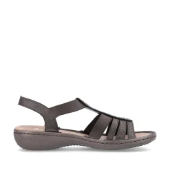 Women'S Strappy Sandals Black Gray Ladies Sandals & Sandals