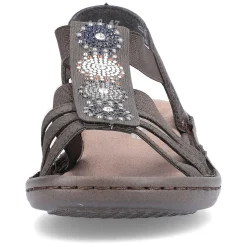 Women'S Strappy Sandals Black Gray Ladies Sandals & Sandals