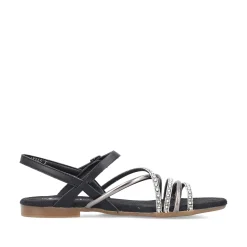 New Women'S Strappy Sandals Jet Black Men'S Summer Shoes