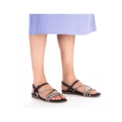 New Women'S Strappy Sandals Jet Black Men'S Summer Shoes