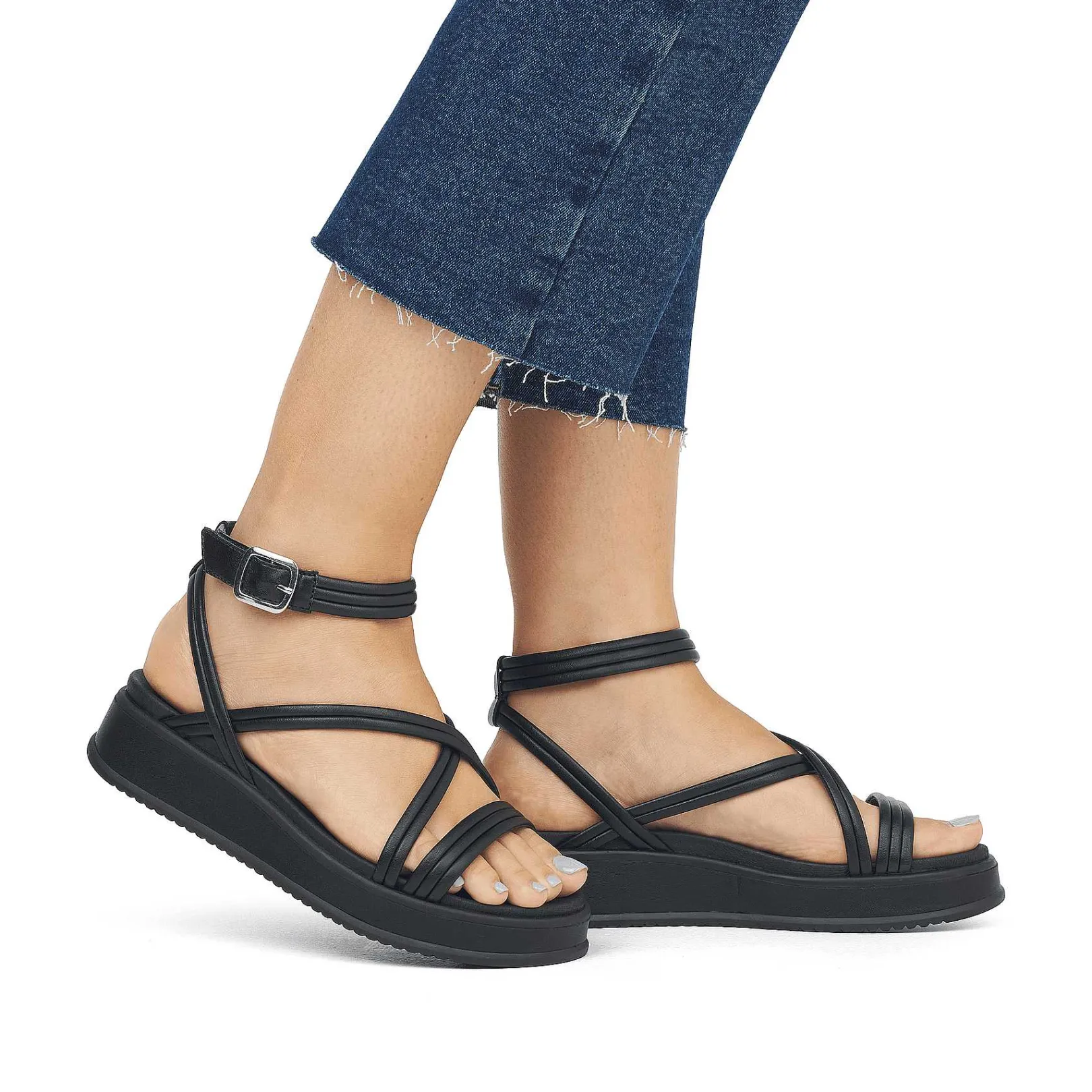 New Women'S Strappy Sandals Noir Ladies Sandals & Sandals