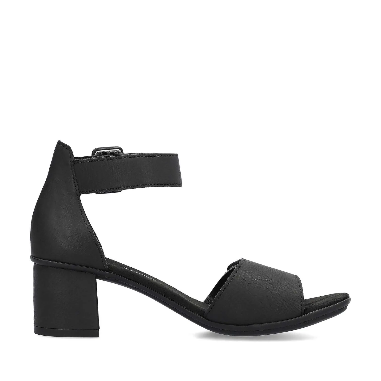 Clearance Women'S Strappy Sandals Jet Black Ladies Heeled Shoes