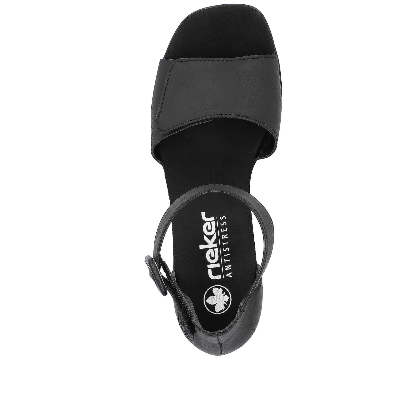 Clearance Women'S Strappy Sandals Jet Black Ladies Heeled Shoes