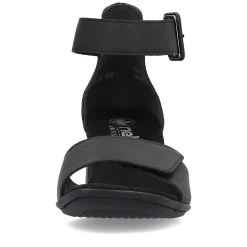 Clearance Women'S Strappy Sandals Jet Black Ladies Heeled Shoes