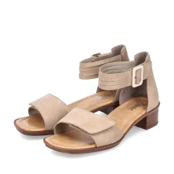Sale Women'S Strappy Sandals Beige Ladies Heeled Shoes