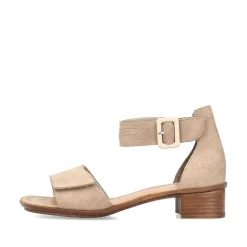 Sale Women'S Strappy Sandals Beige Ladies Heeled Shoes