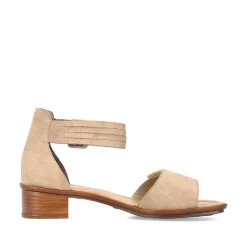 Sale Women'S Strappy Sandals Beige Ladies Heeled Shoes
