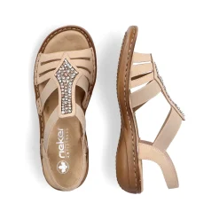 Discount Women'S Strappy Sandals Light Brown Ladies Sandals & Sandals