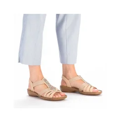 Discount Women'S Strappy Sandals Light Brown Ladies Sandals & Sandals