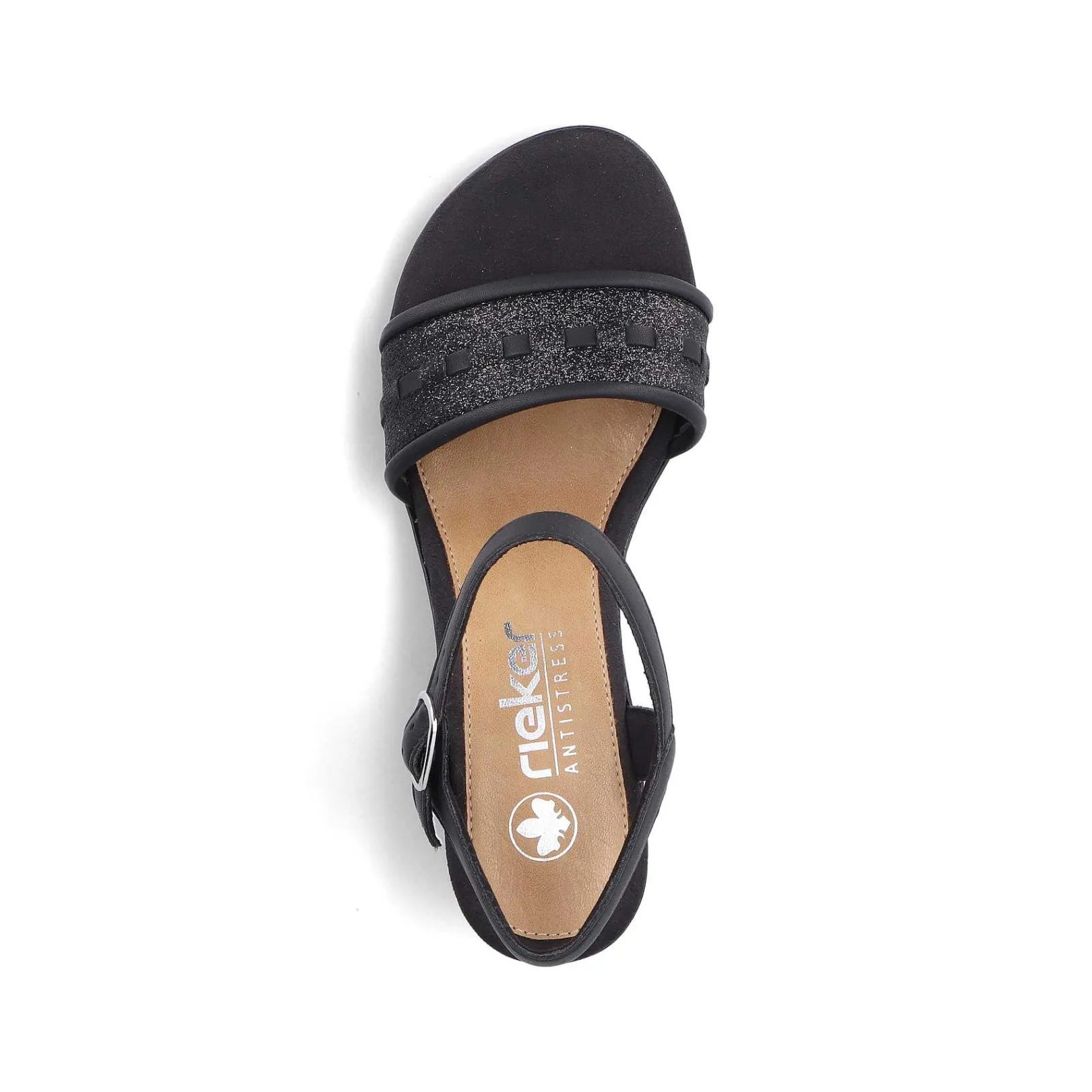 Sale Women'S Strappy Sandals Asphalt Black Ladies Heeled Shoes