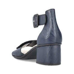 Women'S Strappy Sandals Navy Blue Ladies Heeled Shoes