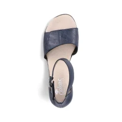Women'S Strappy Sandals Navy Blue Ladies Heeled Shoes