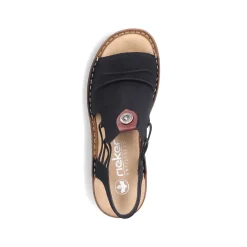 Outlet Women'S Strappy Sandals Asphalt Black Ladies Sandals & Sandals
