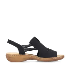 Outlet Women'S Strappy Sandals Asphalt Black Ladies Sandals & Sandals