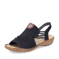 Outlet Women'S Strappy Sandals Asphalt Black Ladies Sandals & Sandals