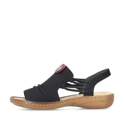 Outlet Women'S Strappy Sandals Asphalt Black Ladies Sandals & Sandals